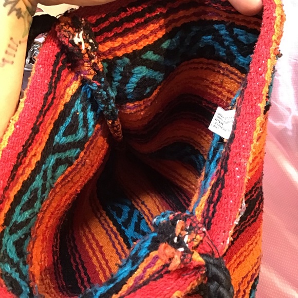 👜💕Southwest Woven Blanket Boho Bag - Picture 5 of 6